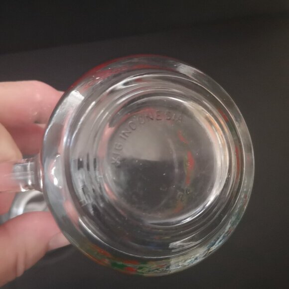 Vintage KIG Indonesia Set of 4 Christmas Mugs w/ Holly Berries & a Red Bow 3.5" - Picture 4 of 5